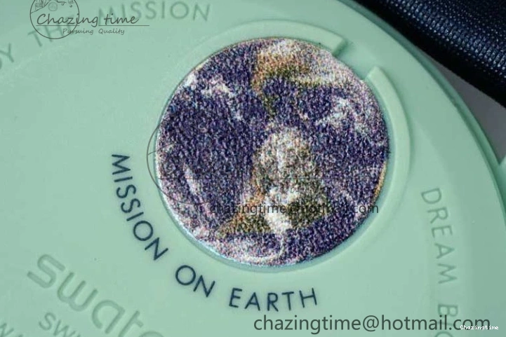 0305 SoftTouch Speedmaster Misson On Earth 1:1 Best Edition Blue Dial On Nylon Strap Quartz 7859